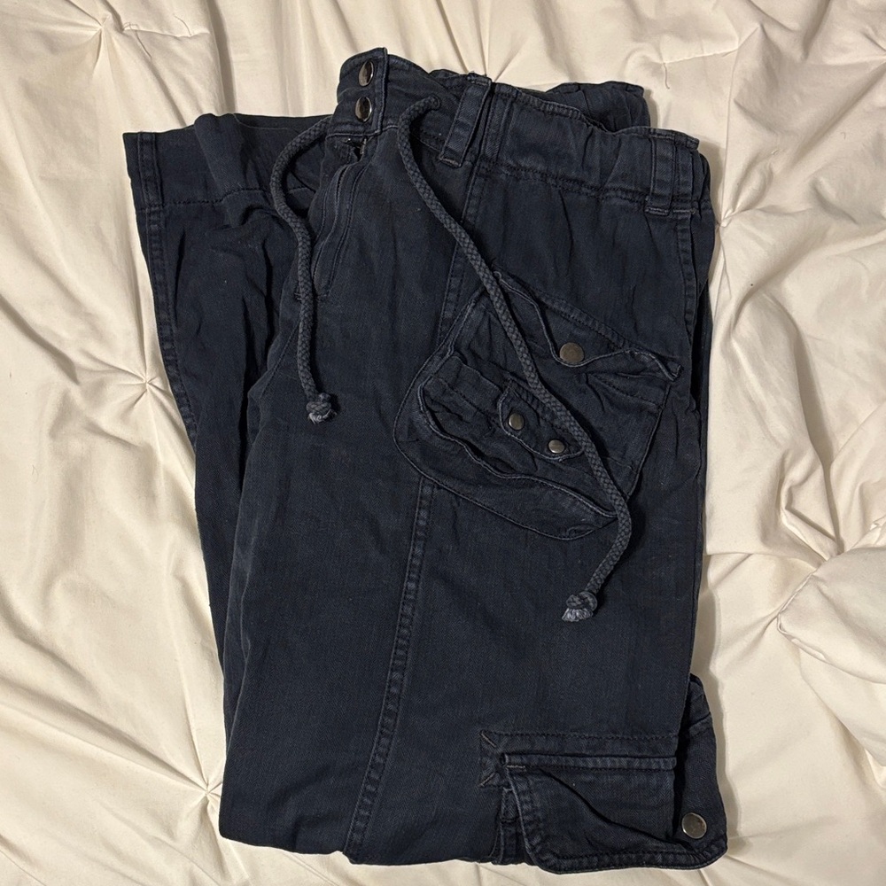 Free People Black Utility Drawstring Pants